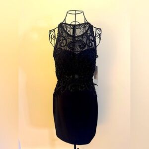 NWT ED Young Black Sequin Cocktail Dress Size Medium